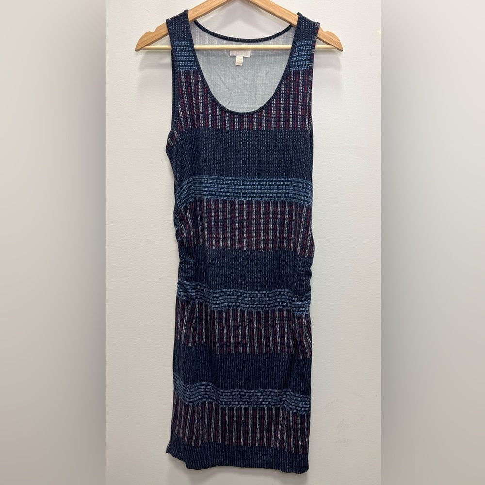 a:glow Maternity Navy Blue Red Sleeveless Maxi Dress Size Medium
